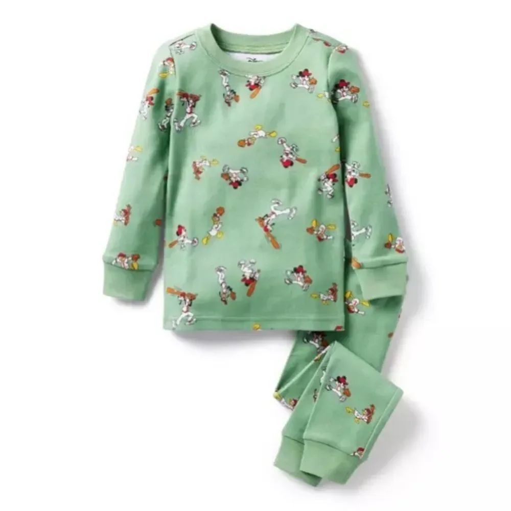 Janie and Jack Disney Mickey Mouse Baseball Pajama Set NWOT Sz 12/18 Mo